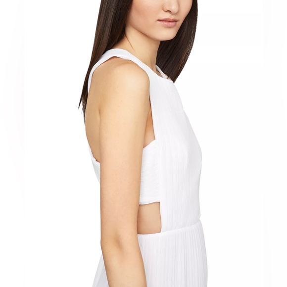 BCBGMAXAZRIA white Pleated Cutout Back Gown - Raven - Picture 3 of 11